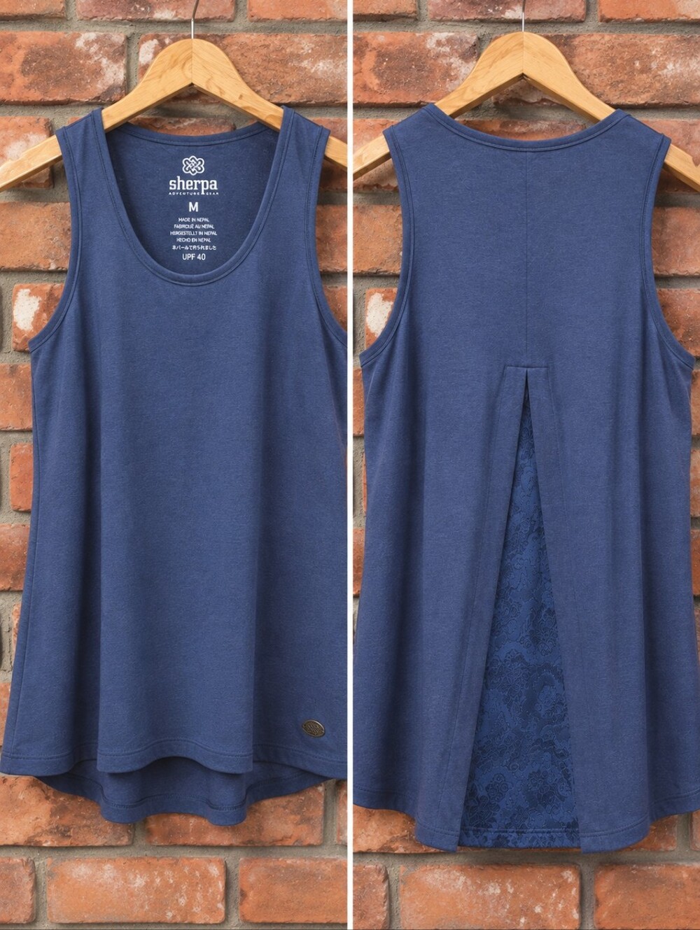 Sherpa Adventure Gear NWT UPF 40 Navy Swing Tank Top Medium Made in Nepal
